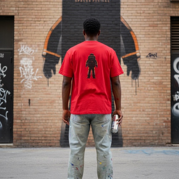 Next Level Space Decal Graphic Tee Red Regular - Picture 3 of 8